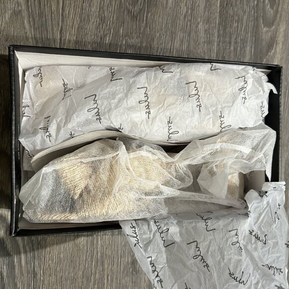 NEW Lulus Size 10 Dorothea Rose Gold Knotted High Heel Sandals Retro Chunky - Picture 4 of 8